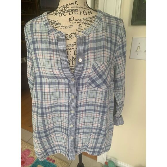 J. Jill ~ S ~ Very Comfortable Plaid Crew-Neck Tunic ~ Seaport Fabric - Picture 8 of 8